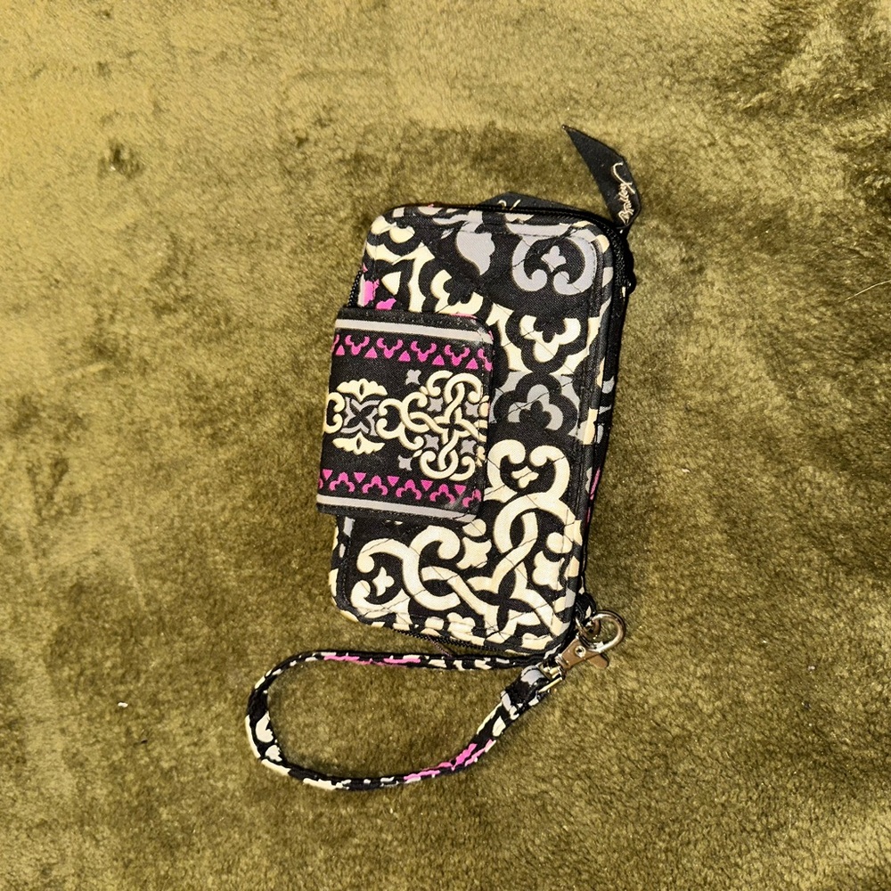 Vera Bradley Black and Pink Key & Card Holder